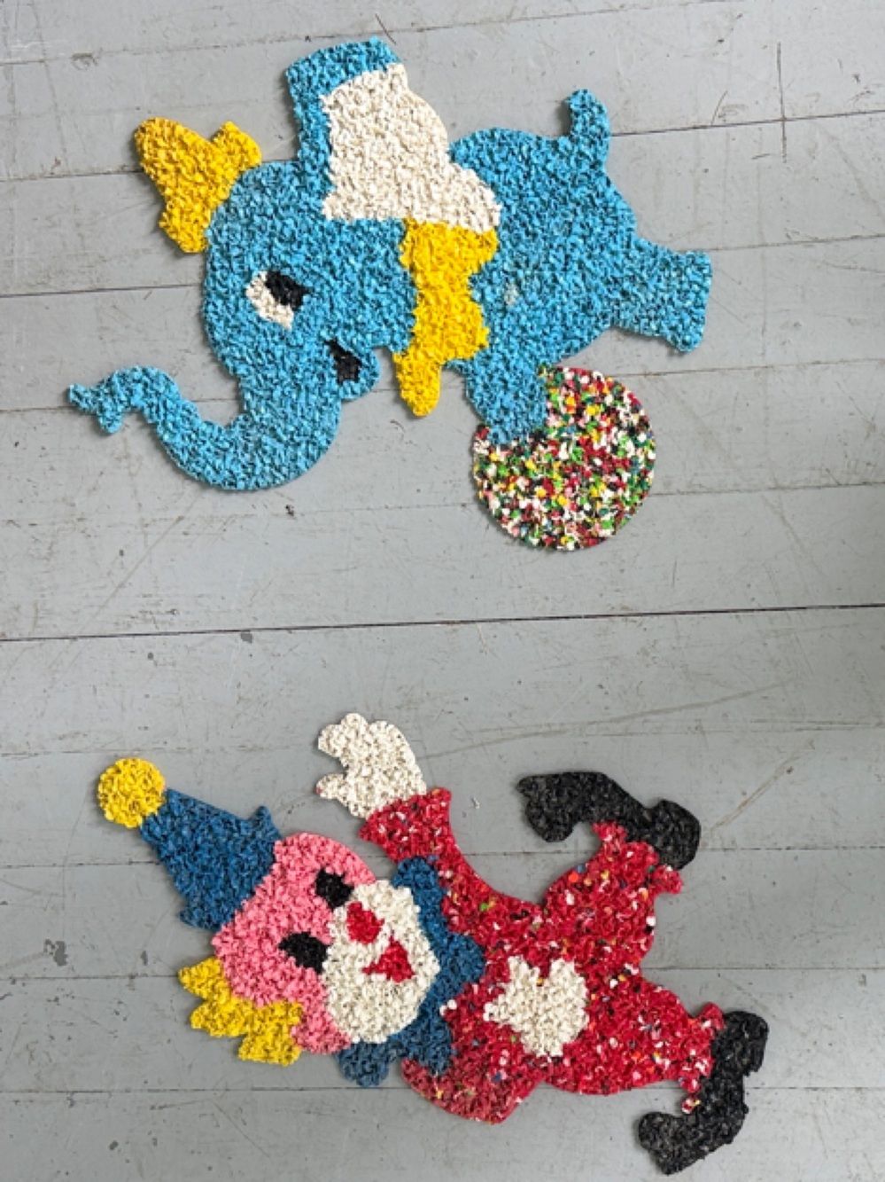 Clown and Elephant Melted Popcorn 1970s
